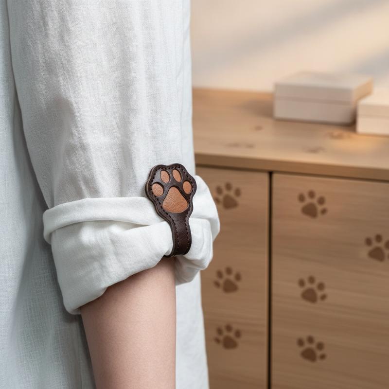 Leather Works - قطعتان من مشابك الأكمام الجلدية الفاخرة