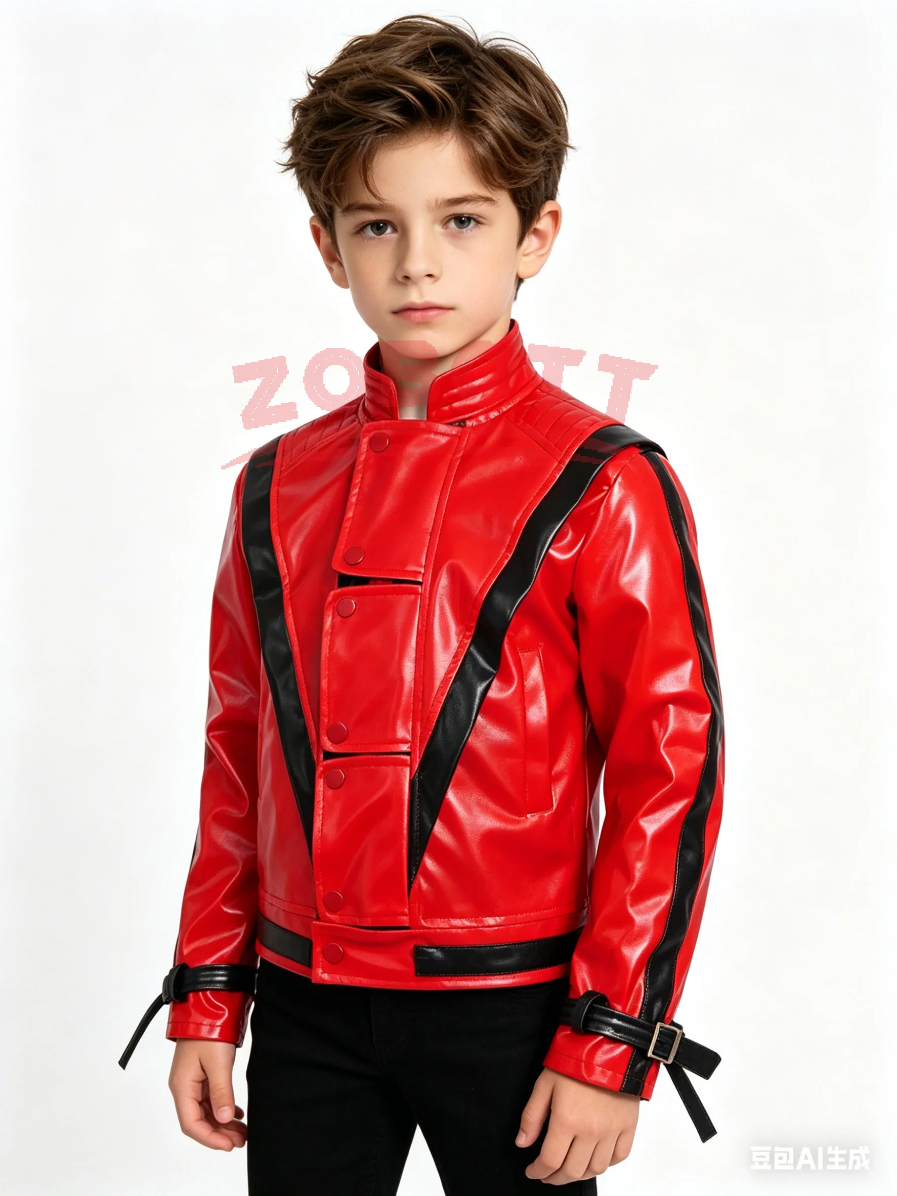Leather Work Jacket - سترة مايكل جوزيف جاكسون الجلدية الحمراء