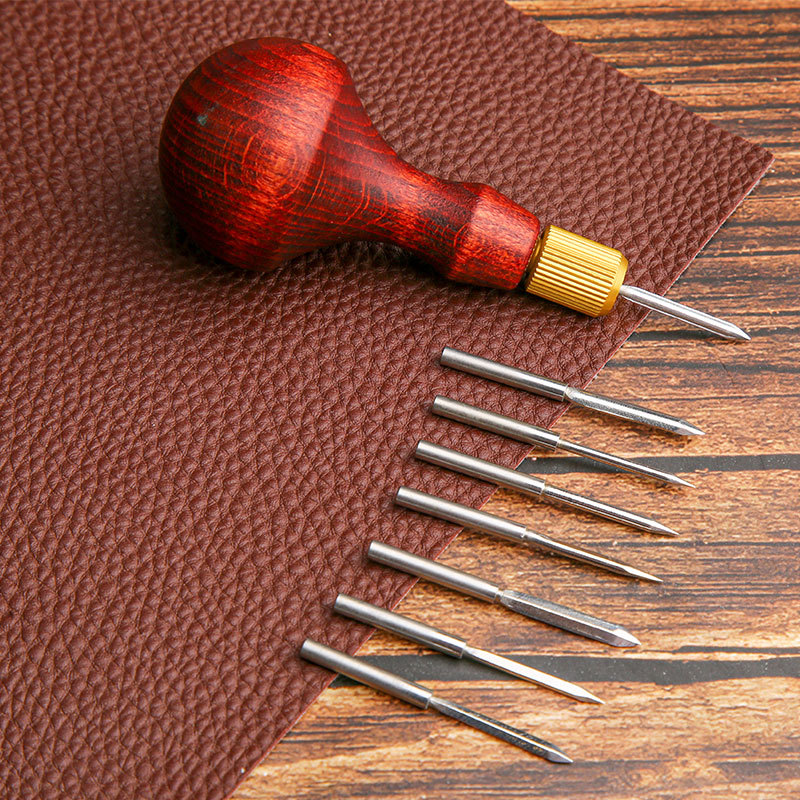Leatherwork Punching Tool - 1 مجموعة DIY الجلود لكمة الخرامه