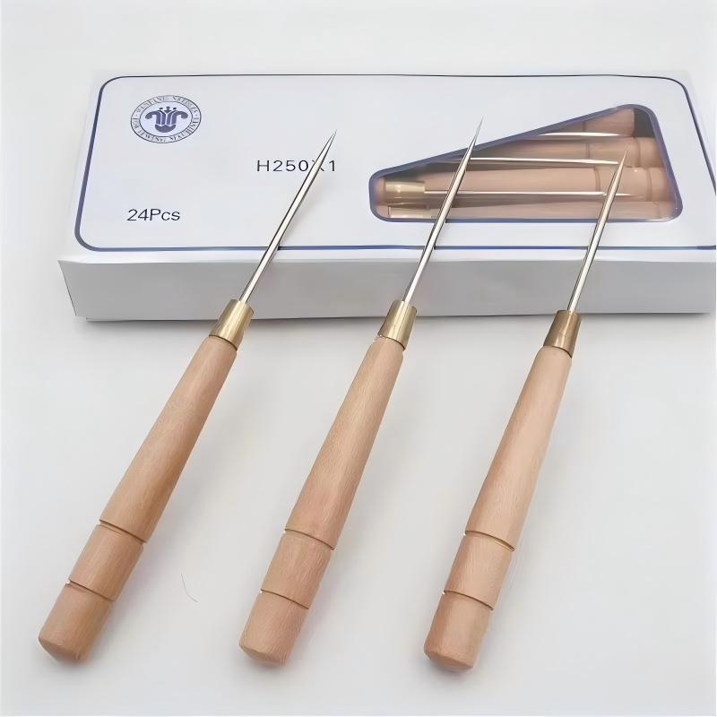 3 قطعة مقبض خشبي Awl أداة الجل - مراجعة Leatherwork Punching Tool وسعره