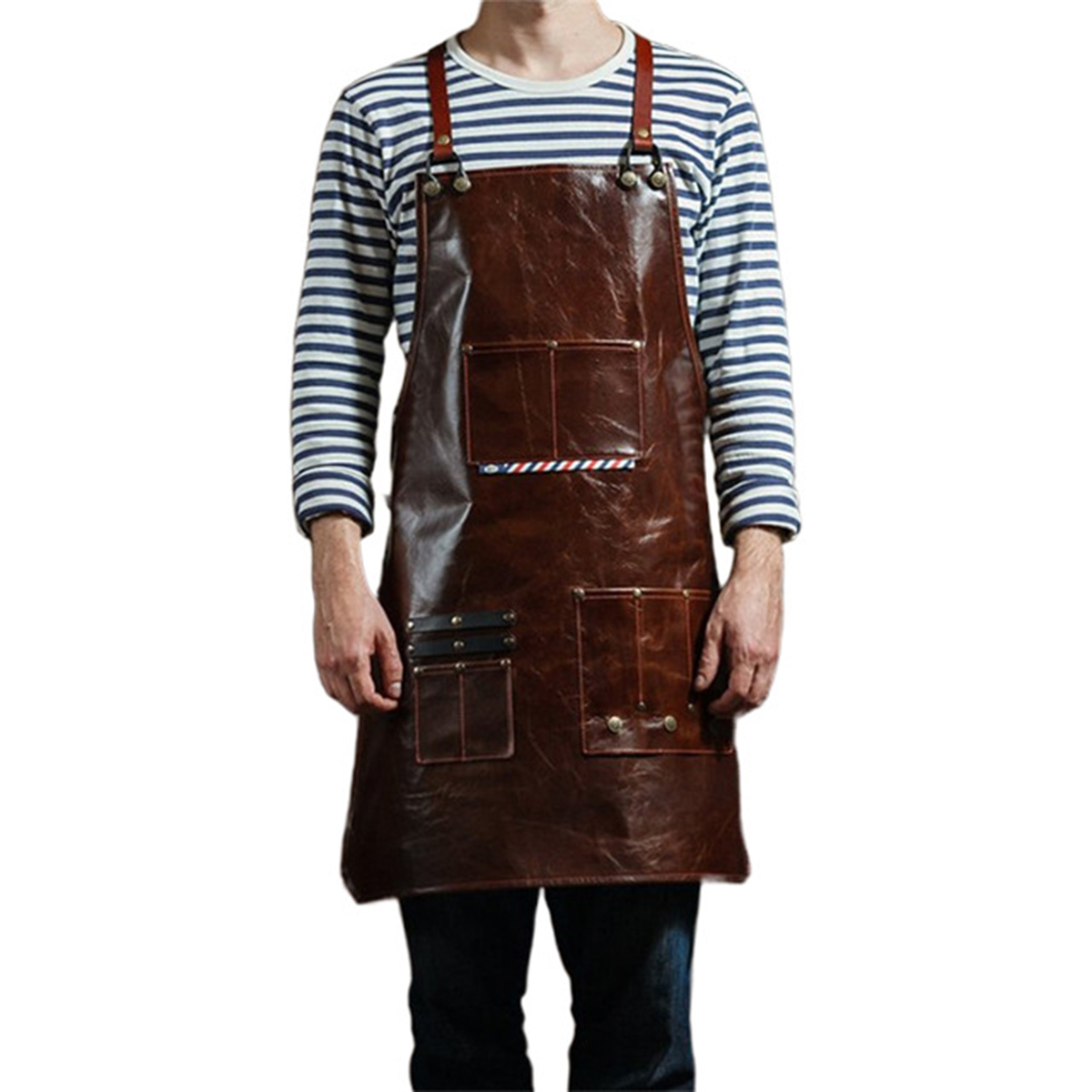 مريلة عمل جلدية للرجال مع جيوب - مراجعة Leatherwork Apron وسعره