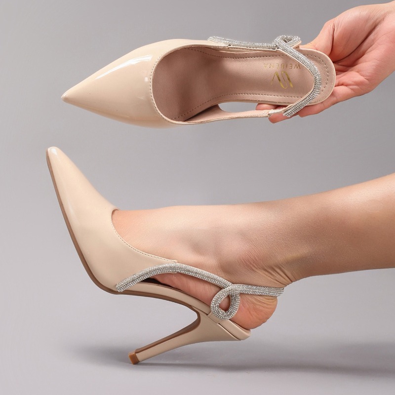 صنادل نسائية مثيرة بكعب مدبب م - مراجعة Leather Work Heels وسعره