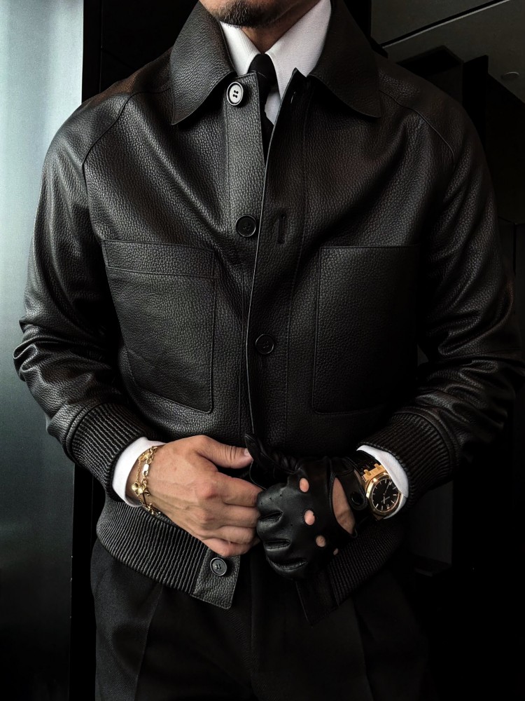 جاكيت رجالي إيطالي التصميم من  - مراجعة Leather Work Jacket وسعره