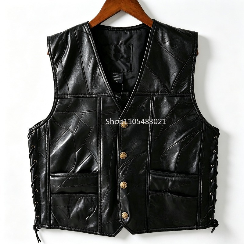 سترة جلدية سوداء للرجال بتصميم - مراجعة Leather Work Jacket وسعره