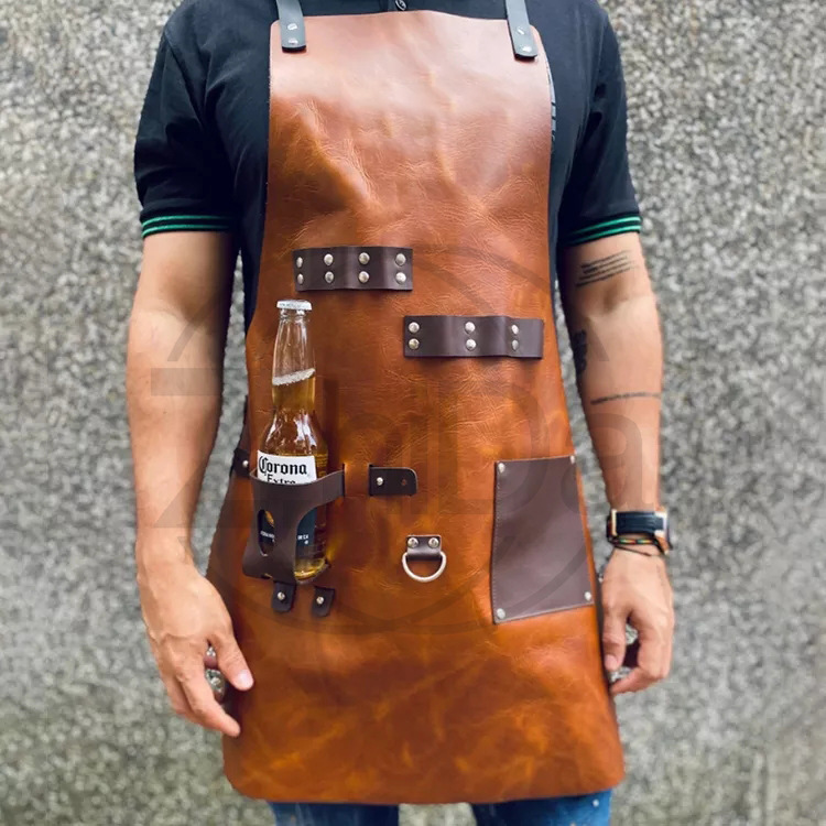 حامل زجاجات متعدد الوظائف مع م - مراجعة Leatherwork Apron وسعره