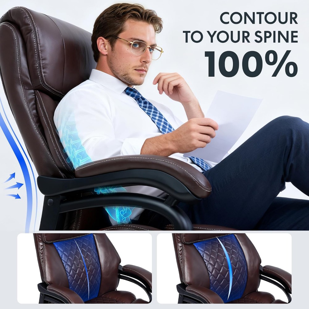 كرسي مكتب عالي السعة للعمل الم - مراجعة Leather Works وسعره