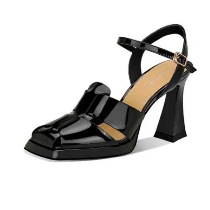المرأة صنادل عالية الكعب موضة  - مراجعة Leather Work Heels وسعره