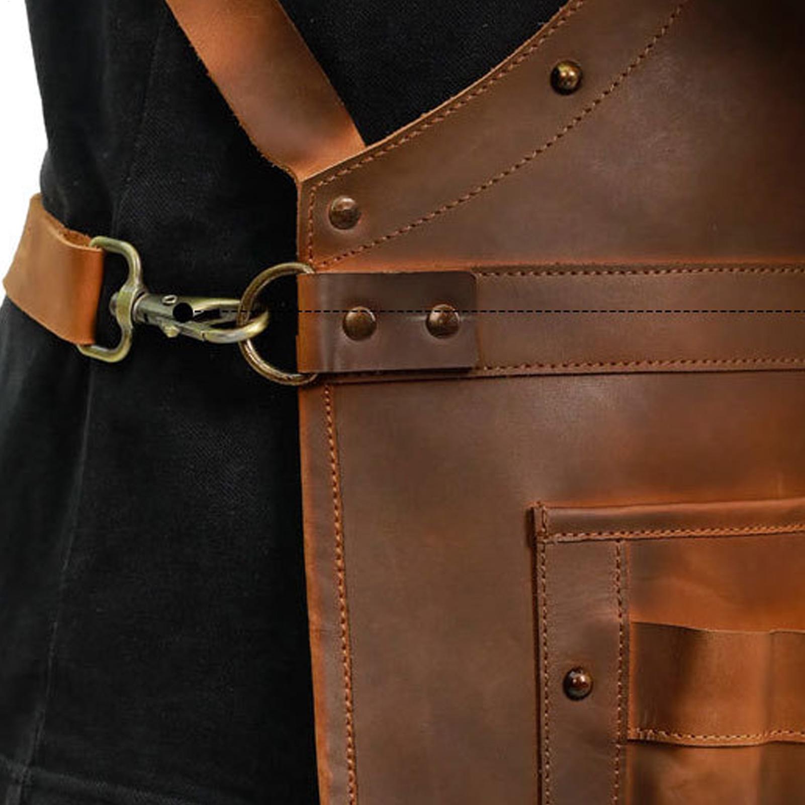 مريلة جلدية متعددة الجيوب مقاو - مراجعة Leatherwork Apron وسعره