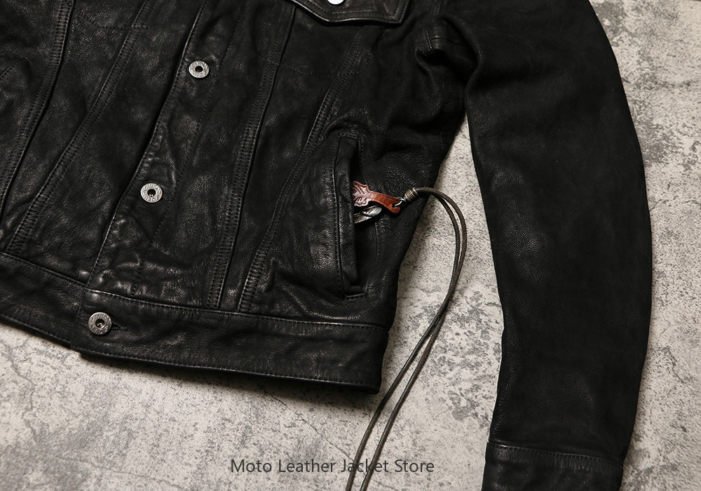 جاكيت جلد طبيعي بتصميم ريترو ع - مراجعة Leather Work Jacket وسعره