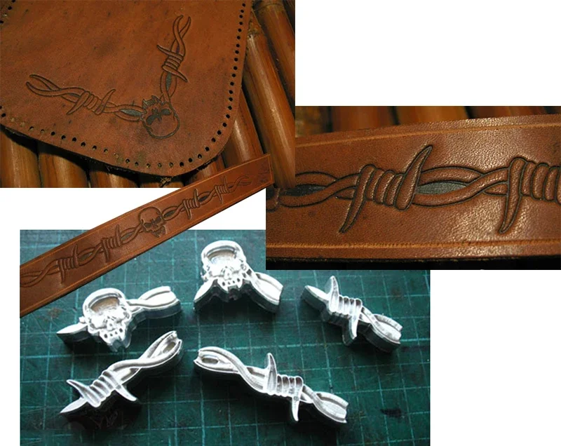 5 قطع من الشوك والجمجمة، تصميم - مراجعة Leatherwork Free Patterns وسعره