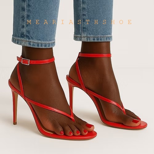 صندل نسائي بكعب عالٍ رفيع مدبب - مراجعة Leather Work Heels وسعره